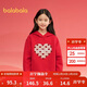 巴拉巴拉童裝兒童長(cháng)袖衛衣女童2025春裝連帽愛(ài)心新年紅色上衣209125121001
