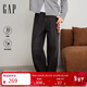 蓋璞（GAP）男裝冬季經(jīng)典款復合暖感加絨寬松直筒保暖牛仔褲休閑褲829753