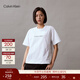 Calvin KleinJeans夏季女士休閑ck撞色簡(jiǎn)約字母印花純棉圓領(lǐng)內搭短袖T恤上衣 YAA-亮白色 L （建議120-140斤）
