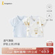 童泰（TONGTAI）嬰兒短袖上衣夏季純棉新生兒衣服初生寶寶和尚服和服上衣藍色59cm