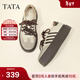 他她（TATA）烏梅子醬厚底德訓鞋女鞋新款休閑增高平跟板鞋W9B02CM5 米白/啡（單里） 39