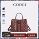 COOGI包包女包輕奢品牌手提托特包女士斜挎包女神節生日禮物送女友老婆 酒紅色 順豐直發(fā)