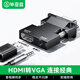 畢亞茲 hdmi母轉vga公頭轉換器帶音頻口筆記本電腦高清轉接頭連電視投影轉接適配器 帶音頻口 ZH52