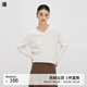 播商場(chǎng)同款復古時(shí)髦v領(lǐng)寬松內搭提花毛衣BDQ4SD1242 W00荼白色 XL