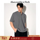 Abercrombie & Fitch經(jīng)典小麋鹿圖案男裝25夏季美式重磅寬松亨利領(lǐng)短袖T恤 深灰色 XL (180/116A)尺碼偏大