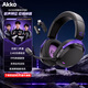 AKKOGH300游戲耳機頭戴式2.4G無(wú)線(xiàn)藍牙FPS三角洲行動(dòng)電競專(zhuān)用聽(tīng)聲辨位有線(xiàn)typec電腦耳機麥克風(fēng)二合一 