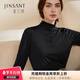 金三塔 商場(chǎng)同款打底衫女100%桑蠶絲真絲半高領(lǐng)上衣保暖小衫NZF9C720 黑色 XL