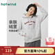 熱風(fēng)（Hotwind）【商場(chǎng)同款】女士加絨衛衣冬季新款休閑連帽保暖打底衫上衣 60淺灰 加絨 M