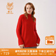 鹿王【全羊絨】羊絨衫女100%山羊絨毛衣針織衫親膚半高領(lǐng)休閑百搭秋冬 紅色 L 170/88A