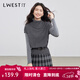 朗文斯?。↙.WEST）女2025冬季新款小眾設計感半高領(lǐng)灰色針織背心 深灰 M 100-110斤