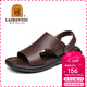 老人頭（LAORENTOU）涼鞋男夏季頭層牛皮透氣沙灘百搭休閑鞋涼拖鞋男鞋子 10965 棕 44