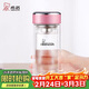 希諾（heenoor）雙層玻璃杯女家用辦公車(chē)載水杯高顏值泡茶杯子X(jué)N-9331粉色 240mL