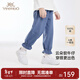 英氏（YEEHOO）【商場(chǎng)同款】?jì)和Ｗ醒澕兠夼澴哟合陌俅铋L(cháng)褲 中牛仔藍 110 cm【推薦身高96-110cm】
