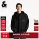 杰克·瓊斯（JACK&JONES）男裝秋季新款時(shí)尚潮流休閑青春寬松連帽牛仔襯衫外套225362003 A16深灰牛仔 常規 S