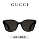 GUCCI古馳低鼻梁架貼合設計方形鏡框太陽(yáng)眼鏡[新款] 黑色 均碼
