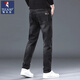 啄木鳥(niǎo)牛仔褲男春夏季新款寬松運動(dòng)休閑高端直筒褲男青年彈力長(cháng)褲子男 黑灰 32 （建議130-155斤）
