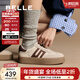 百麗（Belle）張凌赫同款板栗復古德訓鞋女商場(chǎng)款運動(dòng)舒適休閑鞋A6N4DAM6 米白/棕 37