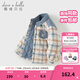 戴維貝拉（DAVE＆BELLA）兒童夾棉襯衫冬裝新款男童棉服男寶寶保暖上衣休閑小童襯衣 格子【現貨】 100 cm（建議身高90-100cm）