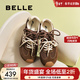 百麗（Belle）馬年系列流心糖阿甘鞋德訓鞋女商場(chǎng)款運動(dòng)風(fēng)休閑鞋E7H1DCM5預售 棕色 4.5CM增高 37 (235mm)