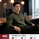 比華利保羅【舒適親膚】秋冬新款男士翻領(lǐng)長(cháng)袖polo衫時(shí)尚T恤休閑通勤打底 軍綠色 L