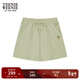 Teenie Weenie小熊女裝簡(jiǎn)約夏季華夫格短褲設計感開(kāi)叉休閑褲衛褲 軍綠色 160/S