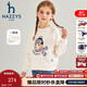 哈吉斯（HAZZYS）品牌童裝女童衛衣冬新品紅品彈力圓領(lǐng)保暖一體絨衛衣 米白色 145