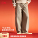 李寧「馬上有錢(qián)」直筒運動(dòng)褲男子新年秋冬季純棉舒適寬松刺繡休閑長(cháng)褲 絨鼠褐-1 3XL