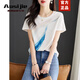 奧絲婕（Aosijie）高端品牌 短袖T恤女2026夏季新款洋氣寬松休閑涼感絲光純棉上衣 白色 XL 120-130斤