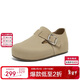 百思圖【香草慕斯】26春商場(chǎng)全包厚底勃肯鞋增高女單鞋B9033AM6 杏色 37