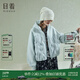 日著(zhù)（rizhuo）日著(zhù)趣雪怪短款羽絨服女款2025冬季新款連帽寬松顯瘦休閑輕薄外套 江湖藍 L