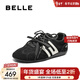 百麗（Belle）馬年系列張凌赫同款方程式跑道賽車(chē)鞋女紅色德訓鞋E2L1DAM6預售 黑色【金靖同款】 38