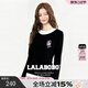 LALABOBO【商場(chǎng)同款】假兩件長(cháng)袖T恤25年冬新原創(chuàng  )高級撞色外套RBED-WSDT14 黑色 L
