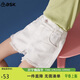 ASK JUNIOR女童褲子2025夏薄款兒童褲腳毛邊休閑牛仔短褲潮 白色 140
