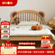 源氏木語(yǔ)兒童家具兒童床臥室實(shí)木卡通小熊床青少年豎條床單人床兒童豎條床1.5m*2m