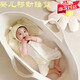 京川旭新生兒提籃出院車(chē)載嬰兒提籃移動(dòng)睡籃睡床手提籃外出小孩可躺便攜 米色嬰兒籃 70*40*25 cm