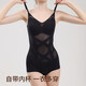 貓人（MiiOW）粉底液塑身連體衣女超薄款無(wú)痕透氣收腹提臀免穿文胸塑形美體衣 高貴黑 【超薄無(wú)痕 裸感塑形】 L (推薦體重：105-125斤)