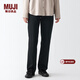 MUJI MUJI 女式 牛仔 直筒褲 純棉全棉 BEA27A2A 黑色 25inch(63.5cm)