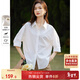尚都比拉優(yōu)雅氣質(zhì)休閑通勤襯衫女夏季設計感上衣五分袖白襯衣 白色 M 