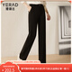 婭麗達2025新款闊腿褲秋冬女褲小個(gè)子褲子女爆款西裝褲黑色直筒褲 黑色常規(A0) 29