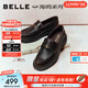 百麗（Belle）海鷗樂(lè )福鞋女26春新質(zhì)感牛皮舒適通勤單鞋B2972AA6 啡色 36