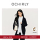 OCHIRLY【季末折扣】100%羊毛V領(lǐng)針織外套女中長(cháng)開(kāi)衫毛衣冬尖貨 黑色 M