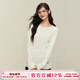 ELEVEN SLEEP女款內搭打底衫秋冬韓系刺繡圓領(lǐng)百搭保暖長(cháng)袖t恤女 白色 M