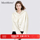 MeetMetro瑪依爾小香風(fēng)拼接衛衣女2026春裝新款時(shí)尚連帽寬松上衣 米白【現貨閃電發(fā)】 S