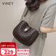 viney牛皮包包女包通勤編織包輕奢斜挎單肩包生日禮物高級感送女友老婆