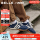 百麗（Belle）周雨彤董璇同款彩虹豆德訓鞋女春季新款跑道阿甘鞋休閑鞋D5R2DAM6 藍色 37