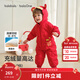 巴拉巴拉嬰兒連體衣羽絨服寶寶男童女童2025新款冬裝外出哈衣爬服造型拜年 紅色小財神-白鴨絨 90 cm-充絨量99g