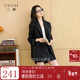 三彩2025秋季新款休閑西裝外套寬松中長(cháng)款西服墊肩氣質(zhì)通勤S 經(jīng)典黑 M 160/84A