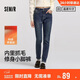 森馬（Semir）森柔|牛仔褲女冬季修身抓毛小腳褲顯瘦休閑潮流長(cháng)褲103724124010