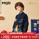馬騎頓（MQD）男童卡通萌趣寬松半開(kāi)襟毛衣22年冬季新款寬松加絨兒童針織衫