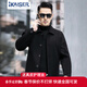 凱撒（KAISER）品牌雙面尼男毛呢大衣短款夾克羊毛呢子翻領(lǐng)秋冬外套外套紐扣保暖 黑色 52/2XL